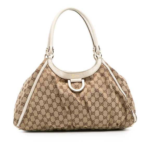 Pre-Loved Gucci Large GG Canvas Abbey D Ring Shoulder Bag - Picture 1 of 12
